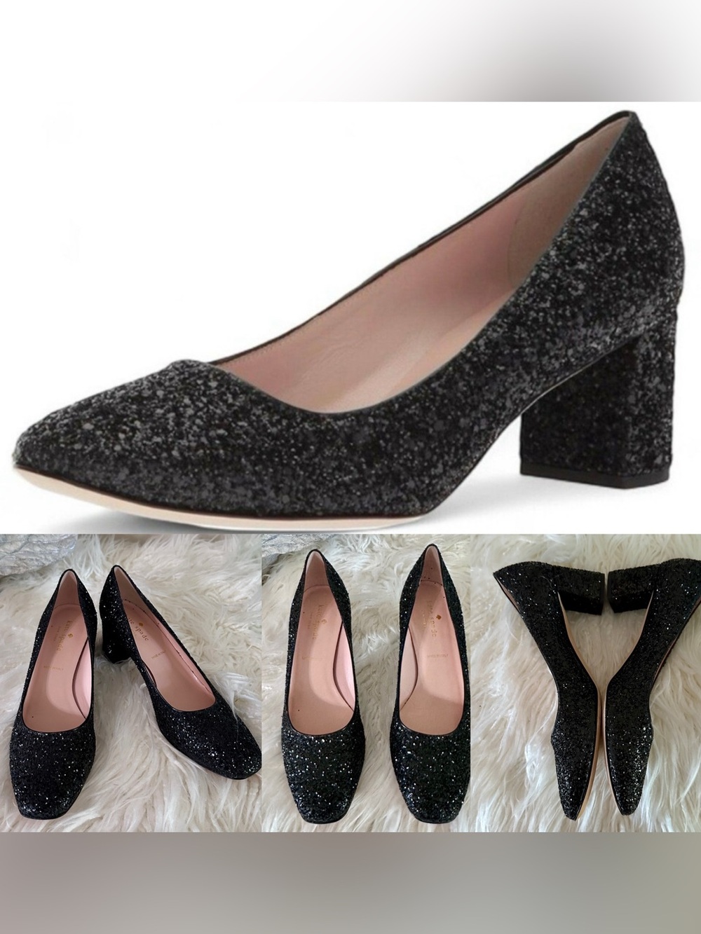 Kate Spade DOLORES
BLACK GLITTER Sparkle Heels Pumps Size 7.5 NIB Shoes formal